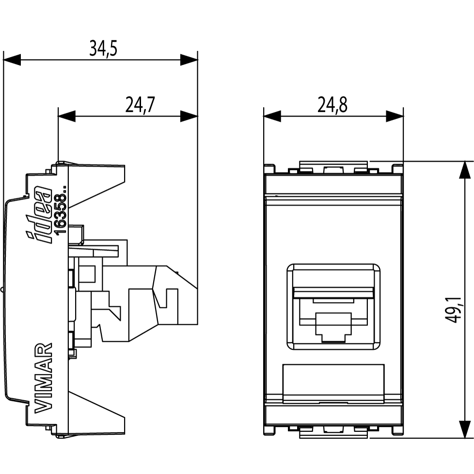 Vimar Idea RJ45 Data Socket Modules — Quality Boat Parts