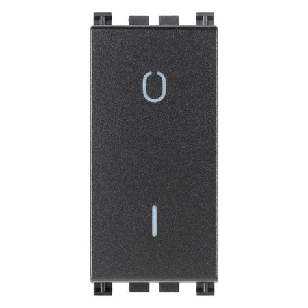 Vimar Arké 19015 2-Pole 1-Way Rocker Switch, 16AX, 250V~, IP40, Flush-Mount, Lightable, Replaceable Button — Quality Boat Parts