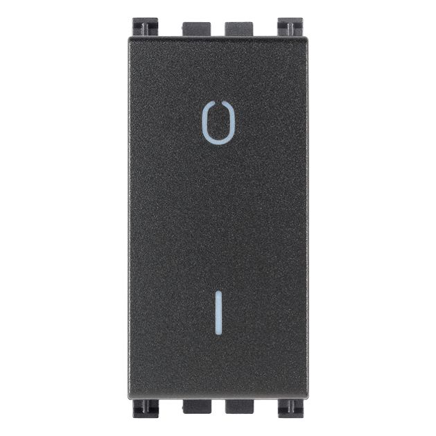 Vimar Arké 19015 2-Pole 1-Way Rocker Switch, 16AX, 250V~, IP40, Flush-Mount, Lightable, Replaceable Button — Quality Boat Parts