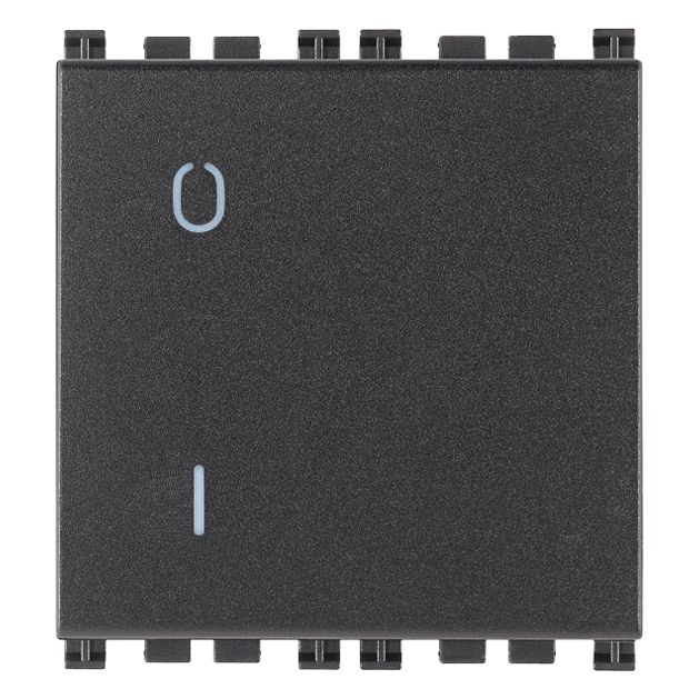 Vimar Arké 19015 2-Pole 1-Way Rocker Switch, 16AX, 250V~, IP40, Flush-Mount, Lightable, Replaceable Button — Quality Boat Parts