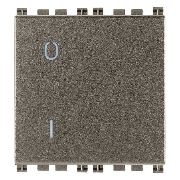 Vimar Arké 19015 2-Pole 1-Way Rocker Switch, 16AX, 250V~, IP40, Flush-Mount, Lightable, Replaceable Button — Quality Boat Parts