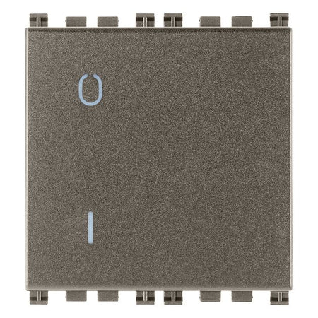 Vimar Arké 19015 2-Pole 1-Way Rocker Switch, 16AX, 250V~, IP40, Flush-Mount, Lightable, Replaceable Button — Quality Boat Parts