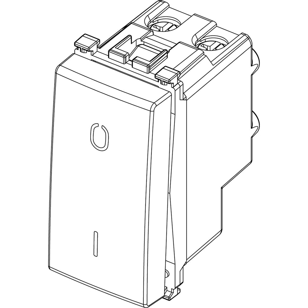 Vimar Arké 19015 2-Pole 1-Way Rocker Switch, 16AX, 250V~, IP40, Flush-Mount, Lightable, Replaceable Button — Quality Boat Parts