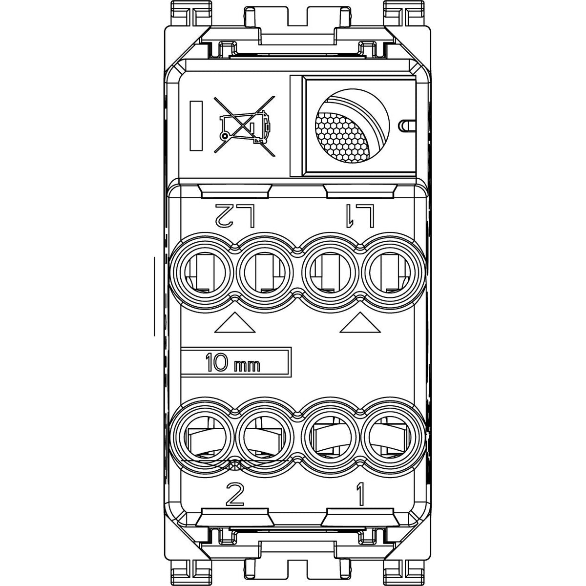 Vimar Arké 19015 2-Pole 1-Way Rocker Switch, 16AX, 250V~, IP40, Flush-Mount, Lightable, Replaceable Button — Quality Boat Parts