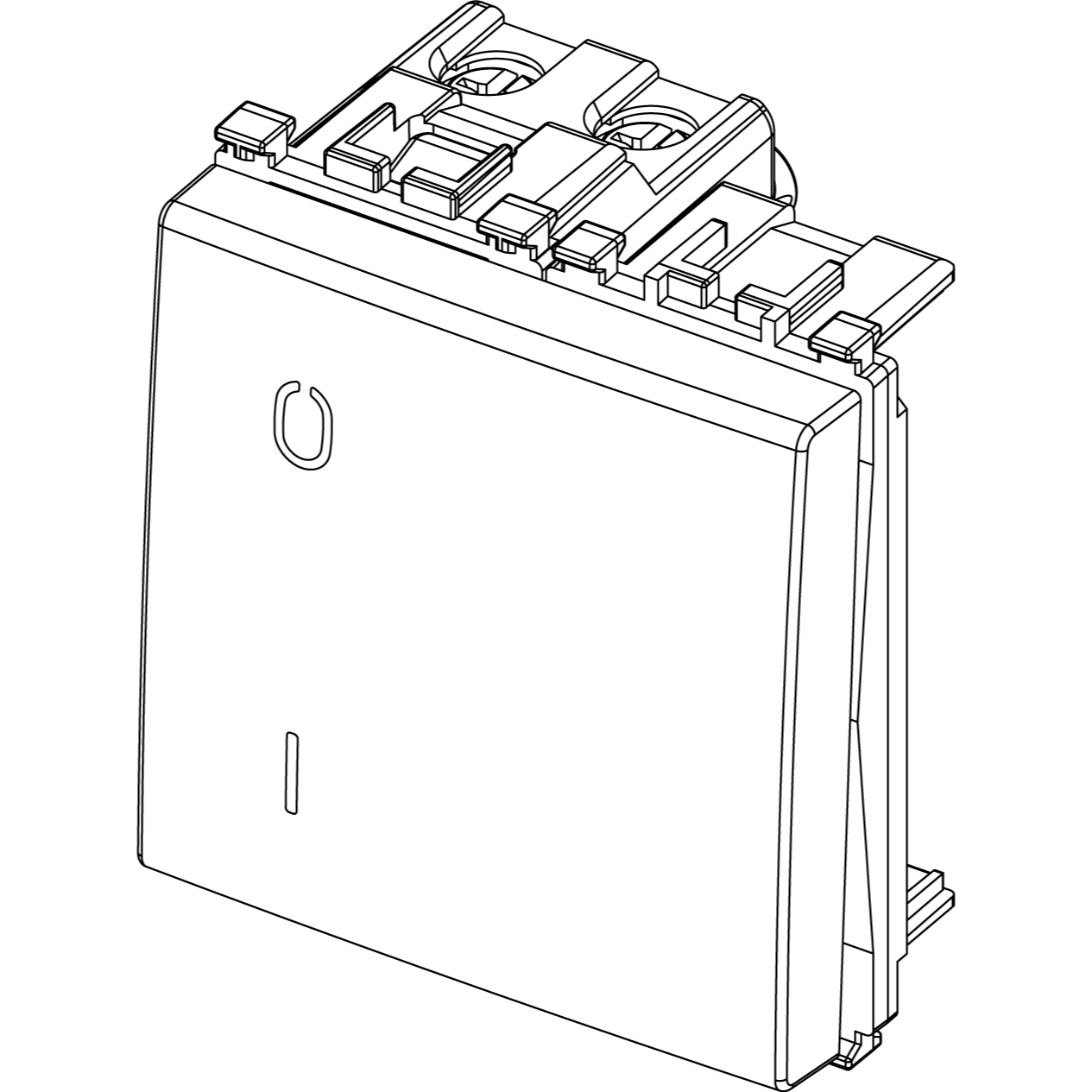 Vimar Arké 19015 2-Pole 1-Way Rocker Switch, 16AX, 250V~, IP40, Flush-Mount, Lightable, Replaceable Button — Quality Boat Parts