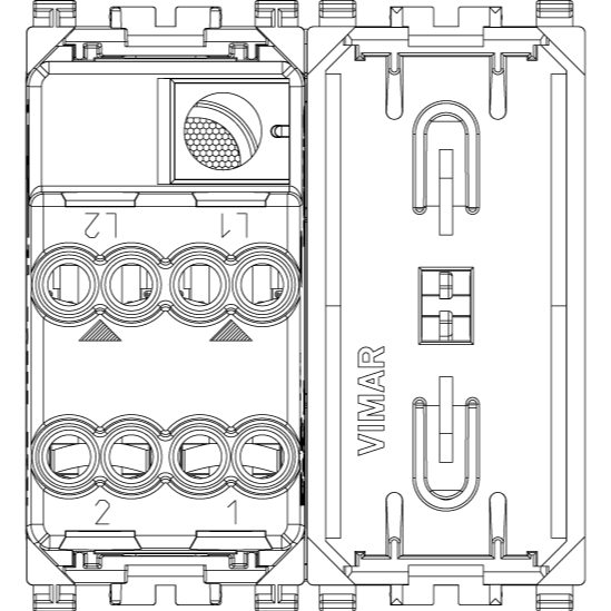 Vimar Arké 19015 2-Pole 1-Way Rocker Switch, 16AX, 250V~, IP40, Flush-Mount, Lightable, Replaceable Button — Quality Boat Parts