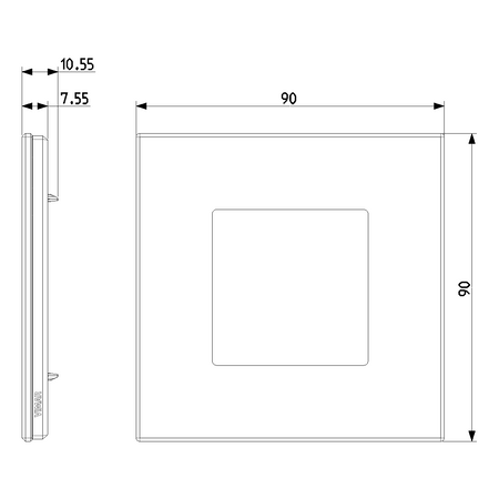 Vimar Eikon EXÉ 2-Module Cover Plate, 90x90 mm, Clamp Mount, IP00 — Quality Boat Parts