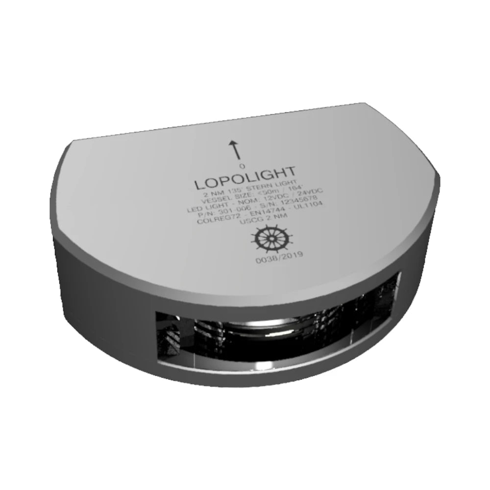 Lopolight 301-006 LED Stern Light, 2NM, Vertical Mount, 10-32VDC, IP68 — Quality Boat Parts