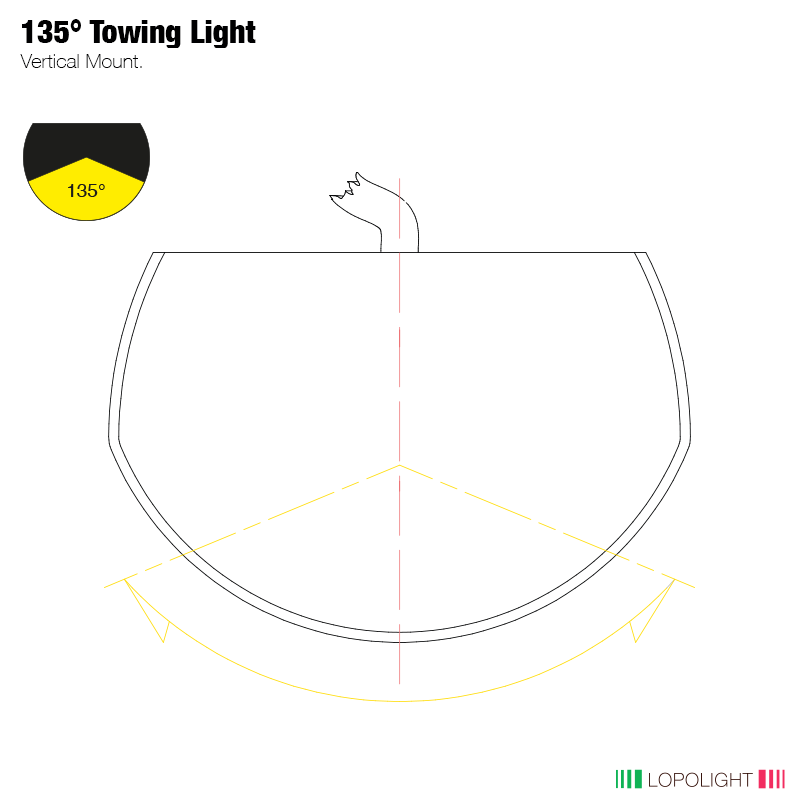 Lopolight 201-013 Towing Light, 2NM, Yellow Light, Vertical Mount — Quality Boat Parts