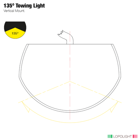 Lopolight 201-013 Towing Light, 2NM, Yellow Light, Vertical Mount — Quality Boat Parts