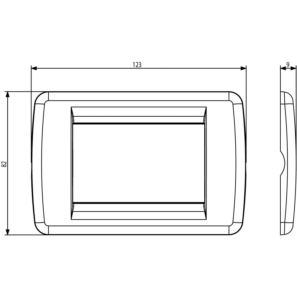 Vimar Idea Rondò 3-Module Cover Plate, With Mounting Grid, 123 x 82 mm — Quality Boat Parts