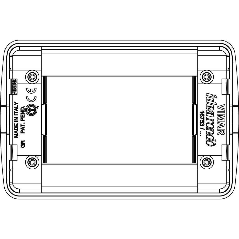 Vimar Idea Rondò 3-Module Cover Plate, With Mounting Grid, 123 x 82 mm — Quality Boat Parts