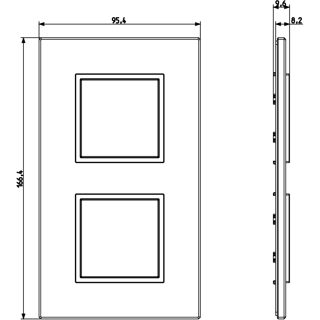 Vimar Eikon EVO 4-Module Cover Plate, 2+2 Layout, 71 mm Centers, Horizontal/Vertical Mount — Quality Boat Parts