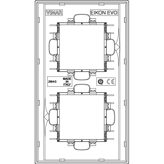 Vimar Eikon EVO 4-Module Cover Plate, 2+2 Layout, 71 mm Centers, Horizontal/Vertical Mount — Quality Boat Parts