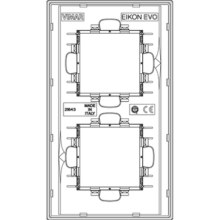 Vimar Eikon EVO 4-Module Cover Plate, 2+2 Layout, 71 mm Centers, Horizontal/Vertical Mount — Quality Boat Parts