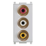 Vimar Plana Socket with 3 RCA Connectors, 1-Module, IP20, Flush-Mounted, Screw Terminals — Quality Boat Parts