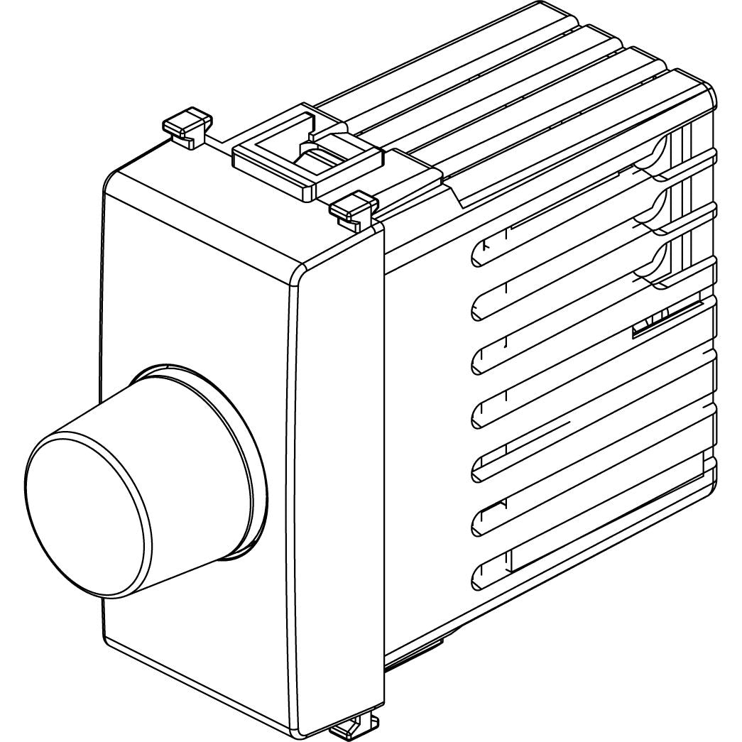 Vimar Plana Dimmer, 230V, 100-500W, For Incandescent Lamps, Push-Push Rotary Control, IP40 — Quality Boat Parts