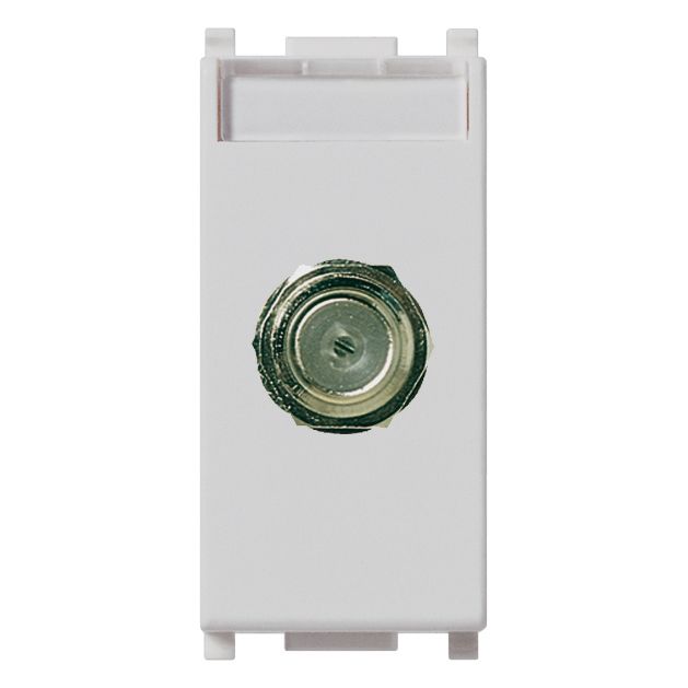 Vimar Plana Coaxial F-Type Female Socket Connector, End Socket, 2400 MHz, Snap Mounting, Remote Power Supply Compatible — Quality Boat Parts