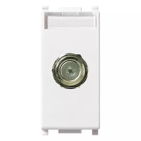 Vimar Plana Coaxial F-Type Female Socket Connector, End Socket, 2400 MHz, Snap Mounting, Remote Power Supply Compatible — Quality Boat Parts