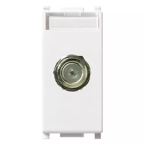 Vimar Plana Coaxial F-Type Female Socket Connector, End Socket, 2400 MHz, Snap Mounting, Remote Power Supply Compatible — Quality Boat Parts