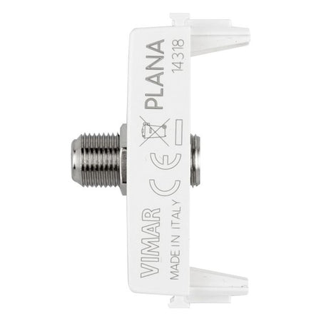 Vimar Plana Coaxial F-Type Female Socket Connector, End Socket, 2400 MHz, Snap Mounting, Remote Power Supply Compatible — Quality Boat Parts