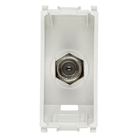 Vimar Plana Coaxial F-Type Female Socket Connector, End Socket, 2400 MHz, Snap Mounting, Remote Power Supply Compatible — Quality Boat Parts