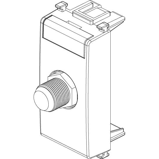 Vimar Plana Coaxial F-Type Female Socket Connector, End Socket, 2400 MHz, Snap Mounting, Remote Power Supply Compatible — Quality Boat Parts