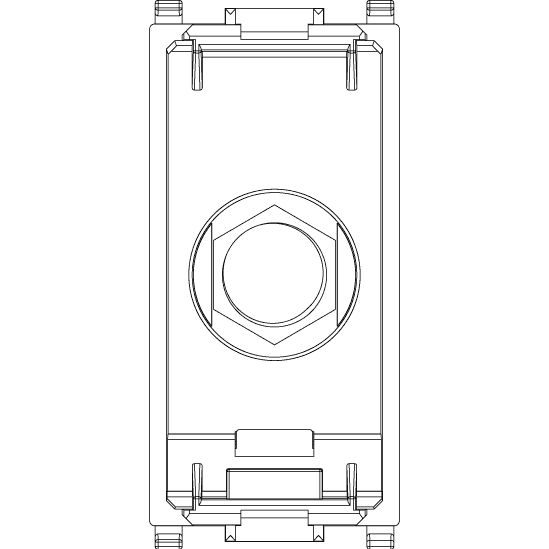 Vimar Plana Coaxial F-Type Female Socket Connector, End Socket, 2400 MHz, Snap Mounting, Remote Power Supply Compatible — Quality Boat Parts