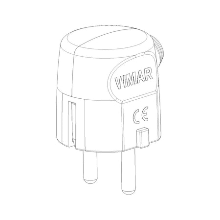 Vimar Supernova S31 German/French 2P+E Plug, 16A, 250V, 90 Degree Cable Entry, IP20 — Quality Boat Parts