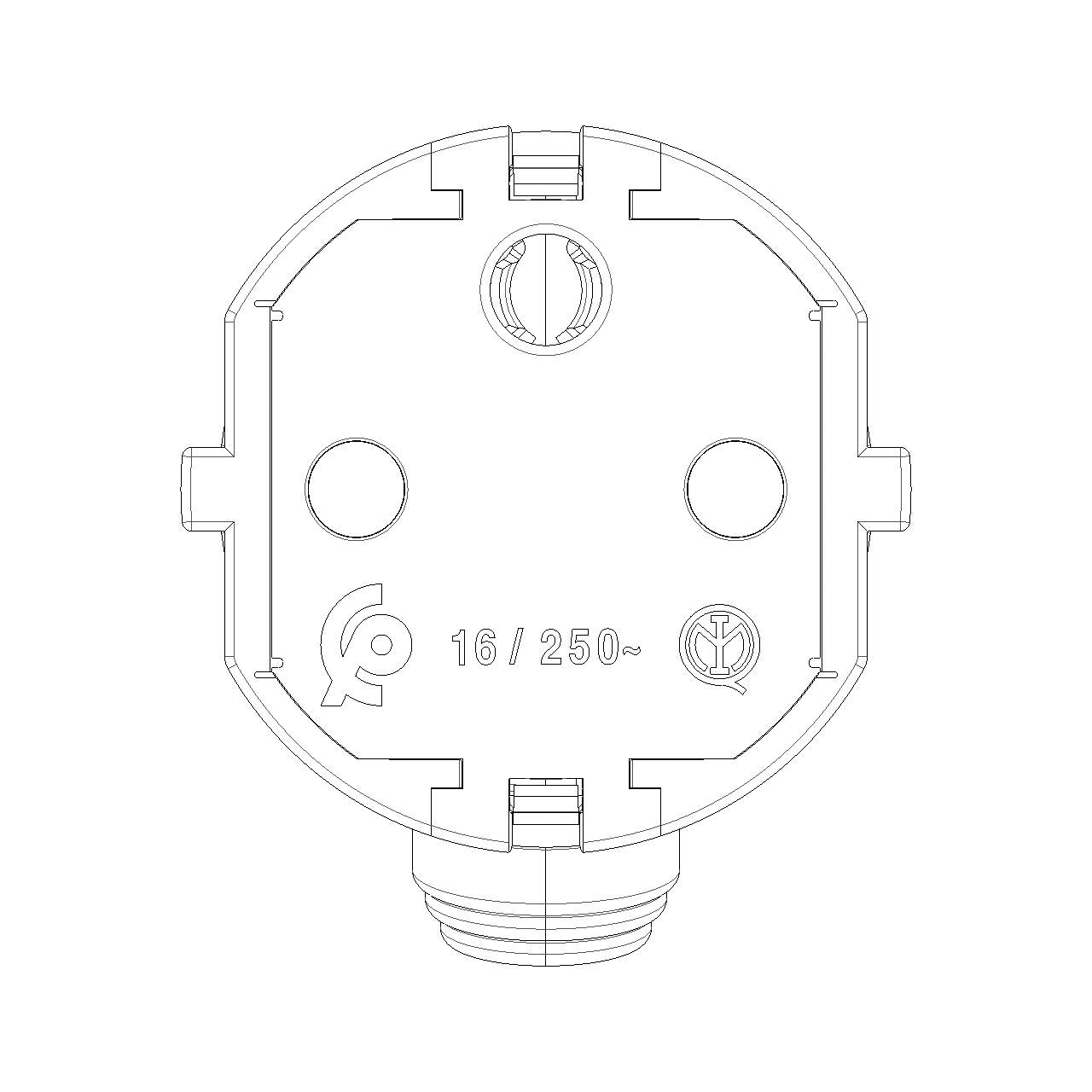Vimar Supernova S31 German/French 2P+E Plug, 16A, 250V, 90 Degree Cable Entry, IP20 — Quality Boat Parts