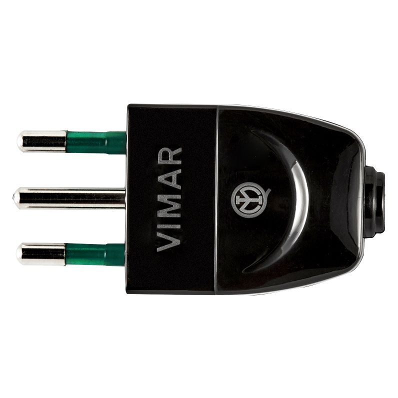 Vimar Supernova S11 2P+E Italian Axial Plug, 10A, 250V, IP20, SICURY — Quality Boat Parts