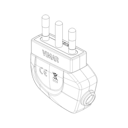 Vimar Supernova S17 2P+E 90 Degree Plug, 16A, 250V, IP20, Screw Terminal — Quality Boat Parts
