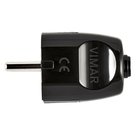 Vimar Supernova German Standard 2P+E Axial Plug, 16A, 250V, IP20, Screw Terminal, Thermoplastic — Quality Boat Parts