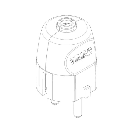 Vimar Supernova German Standard 2P+E Axial Plug, 16A, 250V, IP20, Screw Terminal, Thermoplastic — Quality Boat Parts