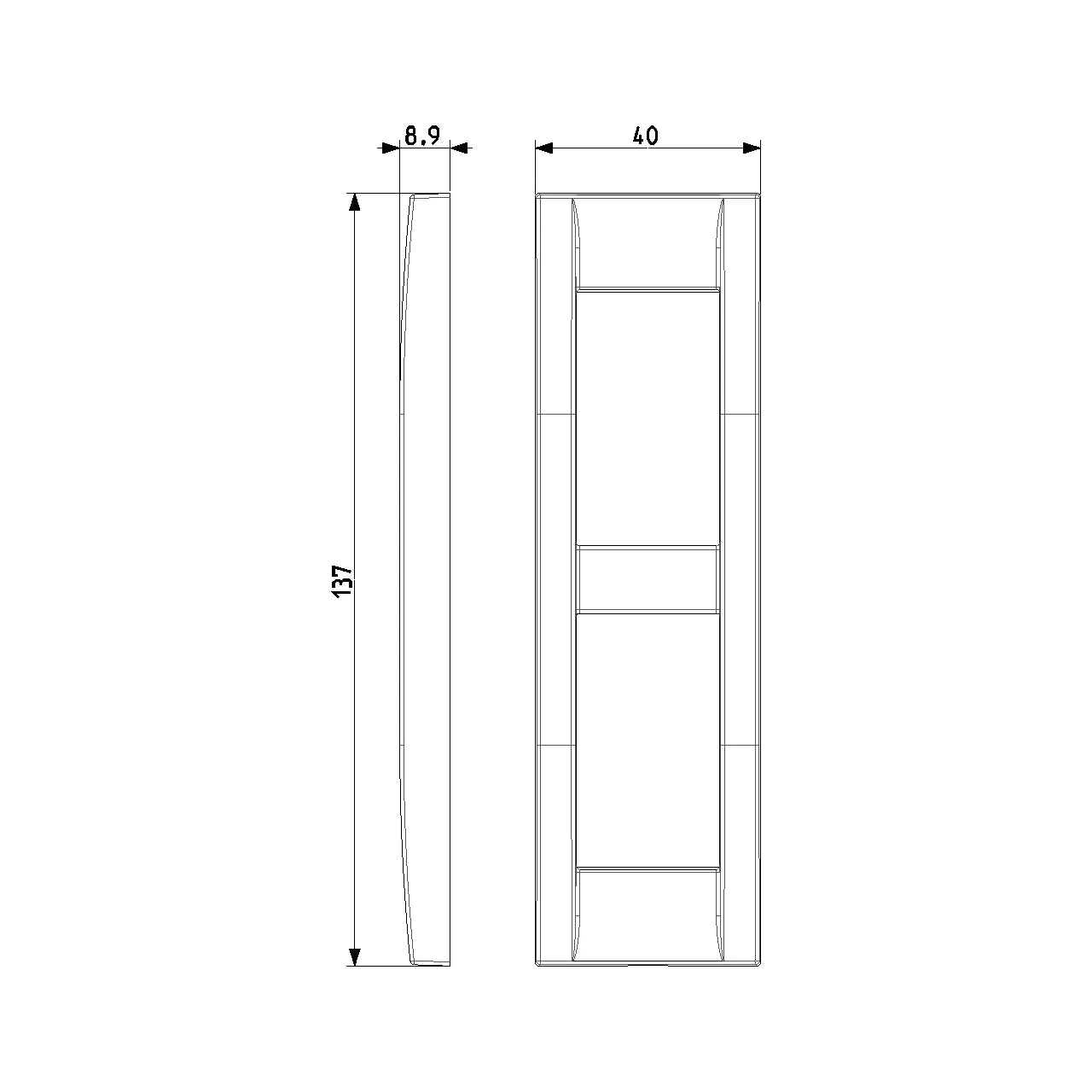 Vimar Idea Classica 2-Module Cover Plate, Die-Cast Metal, for Panel Mounting — Quality Boat Parts