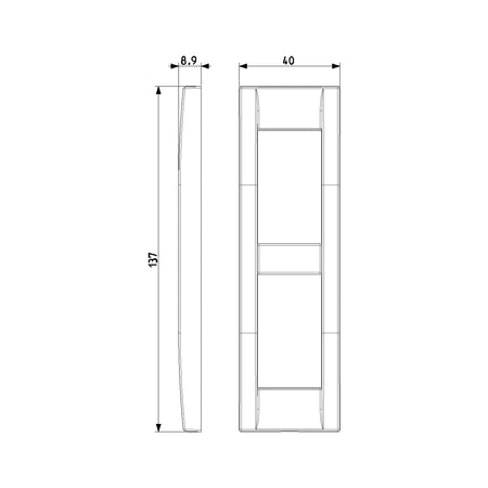 Vimar Idea Classica 2-Module Cover Plate, Die-Cast Metal, for Panel Mounting — Quality Boat Parts