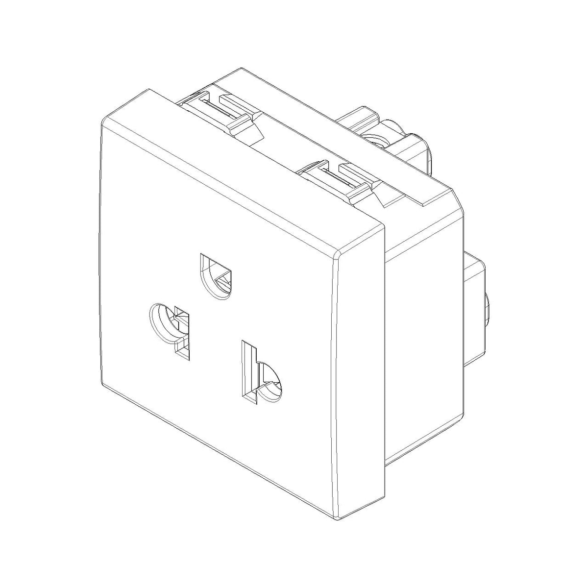 Vimar Neve Up 2P+E 16A USA+EU SICURY Outlet, 250V, Flush Mount — Quality Boat Parts