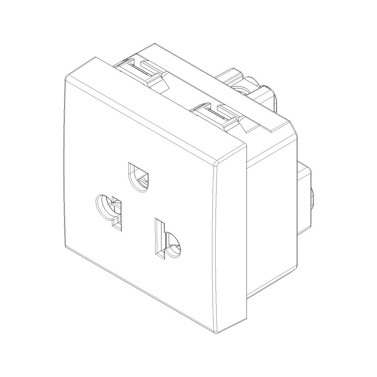 Vimar Neve Up 2P+E 16A USA+EU SICURY Outlet, 250V, Flush Mount — Quality Boat Parts
