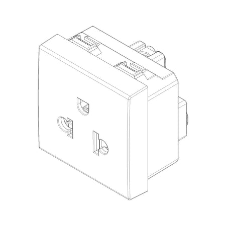 Vimar Neve Up 2P+E 16A USA+EU SICURY Outlet, 250V, Flush Mount — Quality Boat Parts