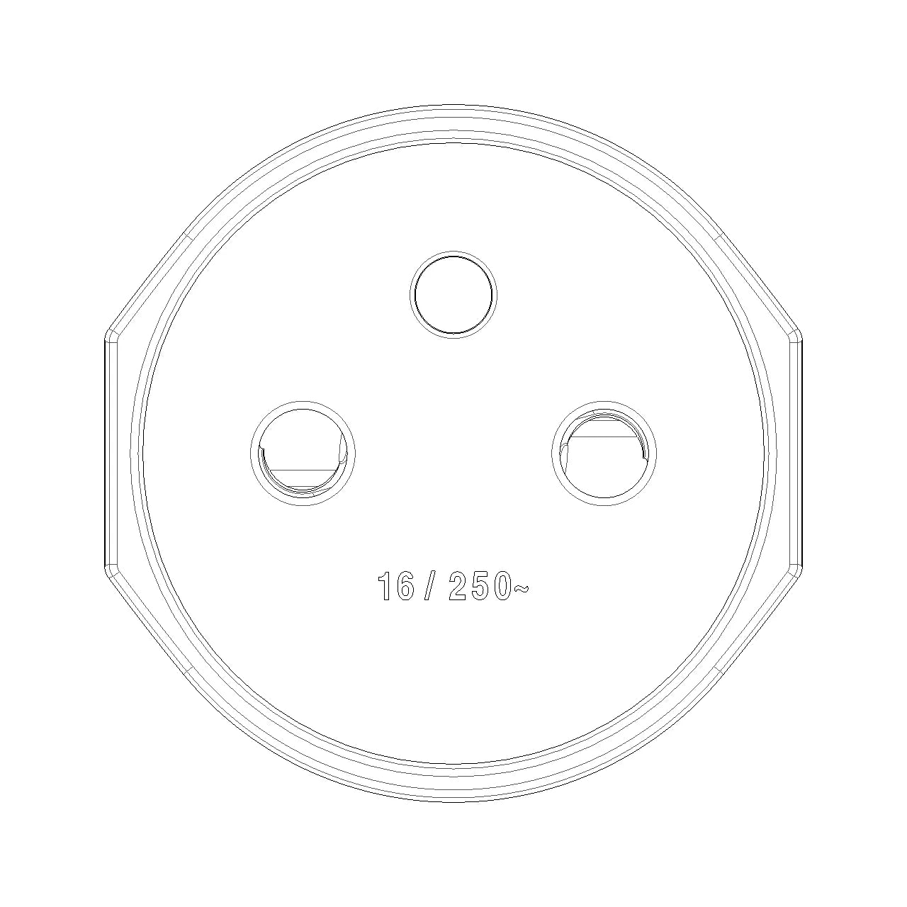 Vimar Supernova 2P+E French Axial Socket Outlet, 16A, 250V, IP20, Screw Terminal, Halogen-Free — Quality Boat Parts