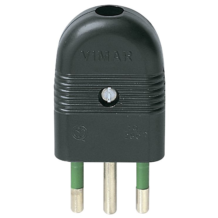 Vimar Mille 2P+E 10A Axial Plug, Italian Standard S11, 250V, IP20 — Quality Boat Parts