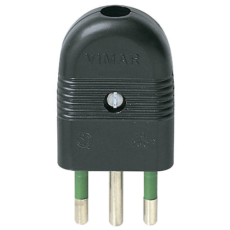 Vimar Mille 2P+E 10A Axial Plug, Italian Standard S11, 250V, IP20 — Quality Boat Parts