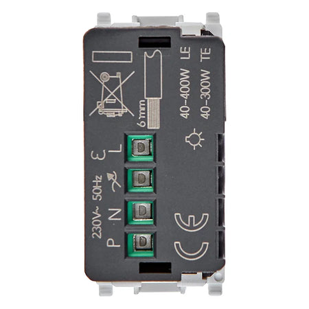 Vimar Plana Universal MASTER Rotary Dimmer, 230V, 50Hz, Phase-Cutting, Flush Mount, IP40 — Quality Boat Parts