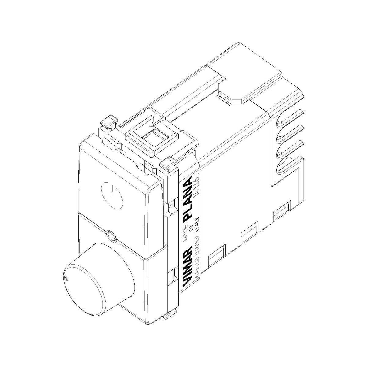 Vimar Plana Universal MASTER Rotary Dimmer, 230V, 50Hz, Phase-Cutting, Flush Mount, IP40 — Quality Boat Parts