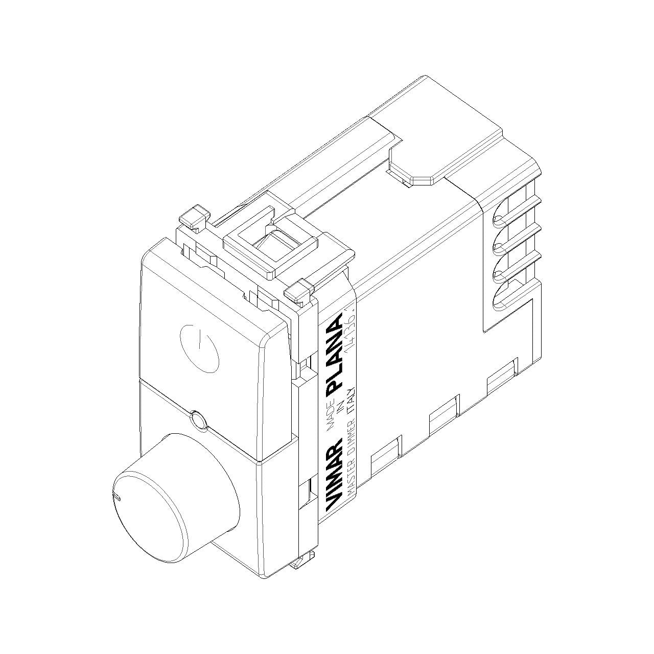 Vimar Plana Universal MASTER Rotary Dimmer, 230V, 50Hz, Phase-Cutting, Flush Mount, IP40 — Quality Boat Parts