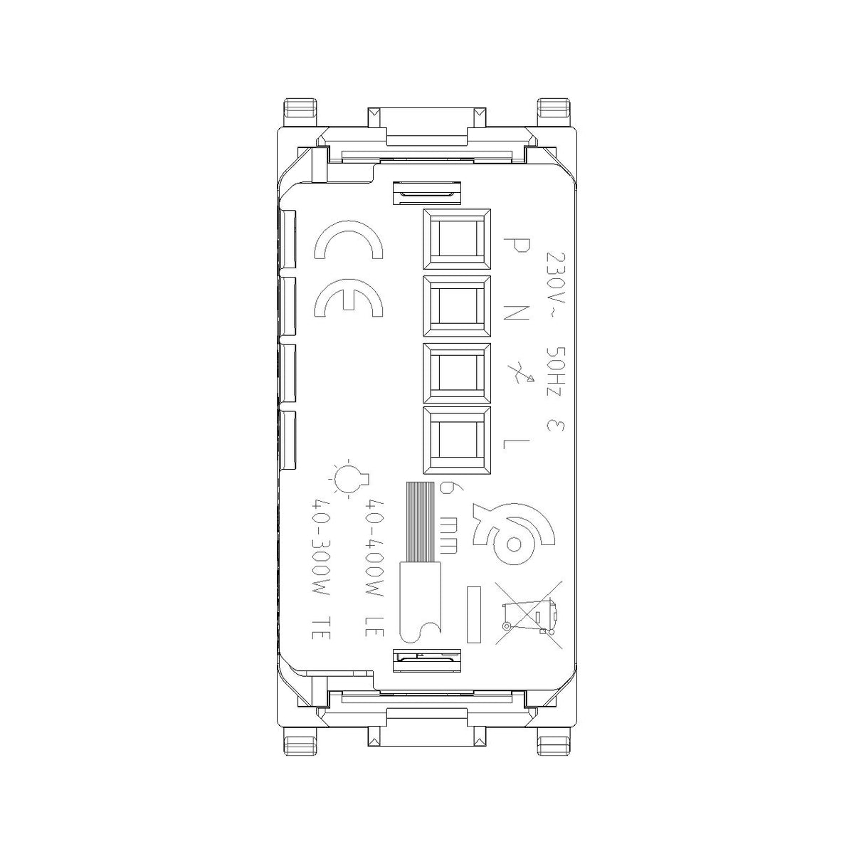 Vimar Plana Universal MASTER Rotary Dimmer, 230V, 50Hz, Phase-Cutting, Flush Mount, IP40 — Quality Boat Parts