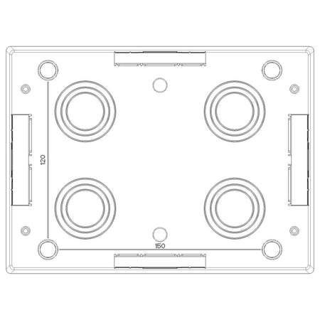 Vimar 12-14 Modules Surface Mounting Box, For Idea, Eikon and Plana — Quality Boat Parts