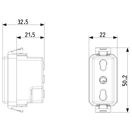 Vimar 8000 2P+E P17/11 Socket Outlet, 16A, 250V, Flush Mount, IP20 — Quality Boat Parts