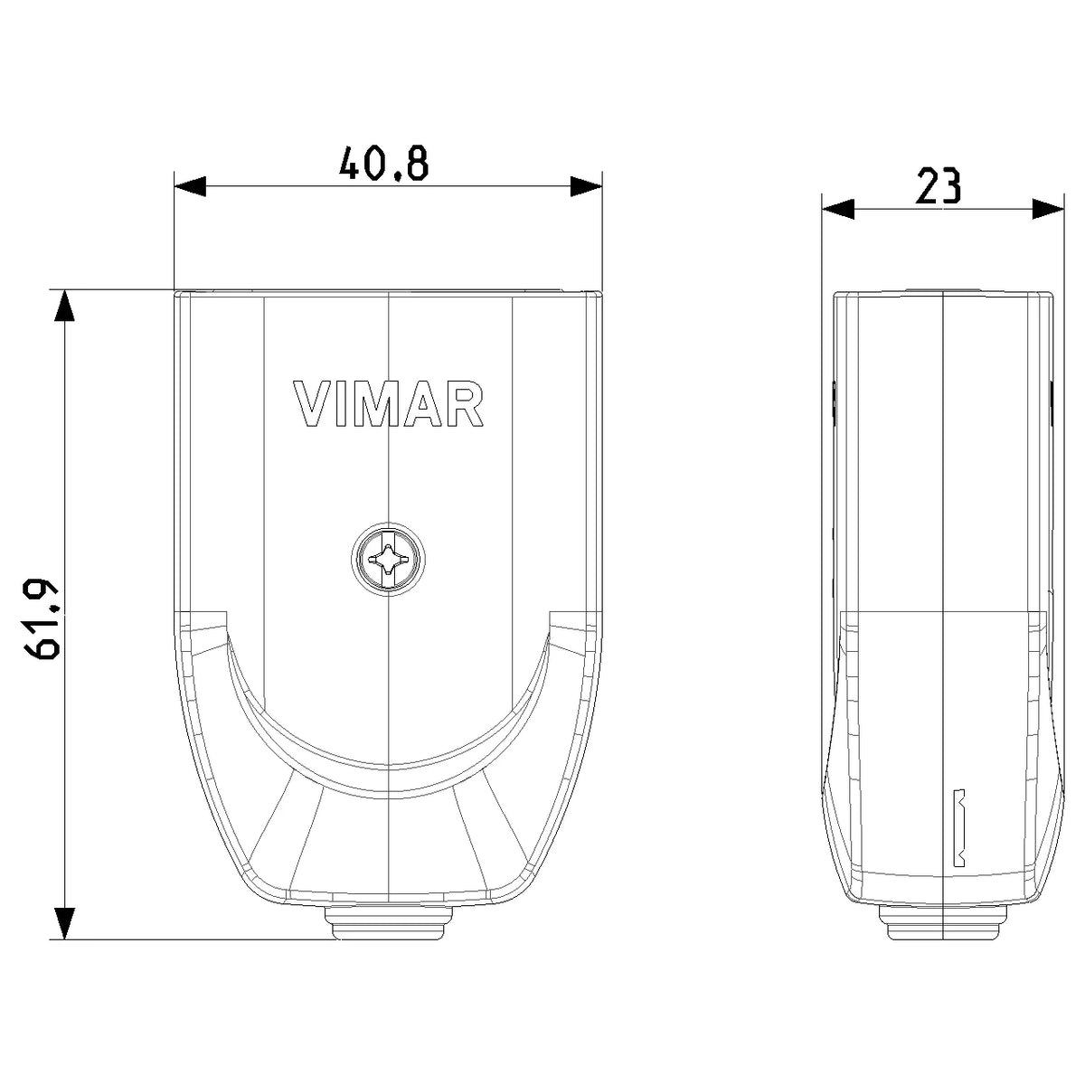 Vimar Supernova Series 2P+E P17/11 Axial Socket Outlet, 16A, 250V, IP20, Screw Terminal, Halogen-Free Thermoplastic — Quality Boat Parts