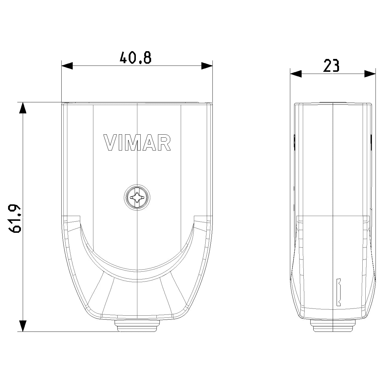 Vimar Supernova Series 2P+E P17/11 Axial Socket Outlet, 16A, 250V, IP20, Screw Terminal, Halogen-Free Thermoplastic — Quality Boat Parts